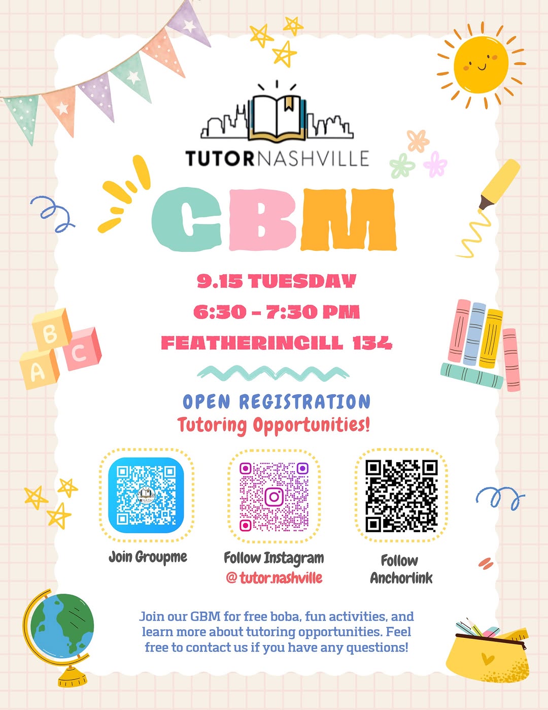 First GBM of the Semester