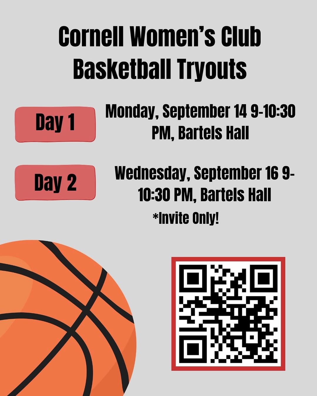 Cornell Women's Club Basketball Tryouts Day 1