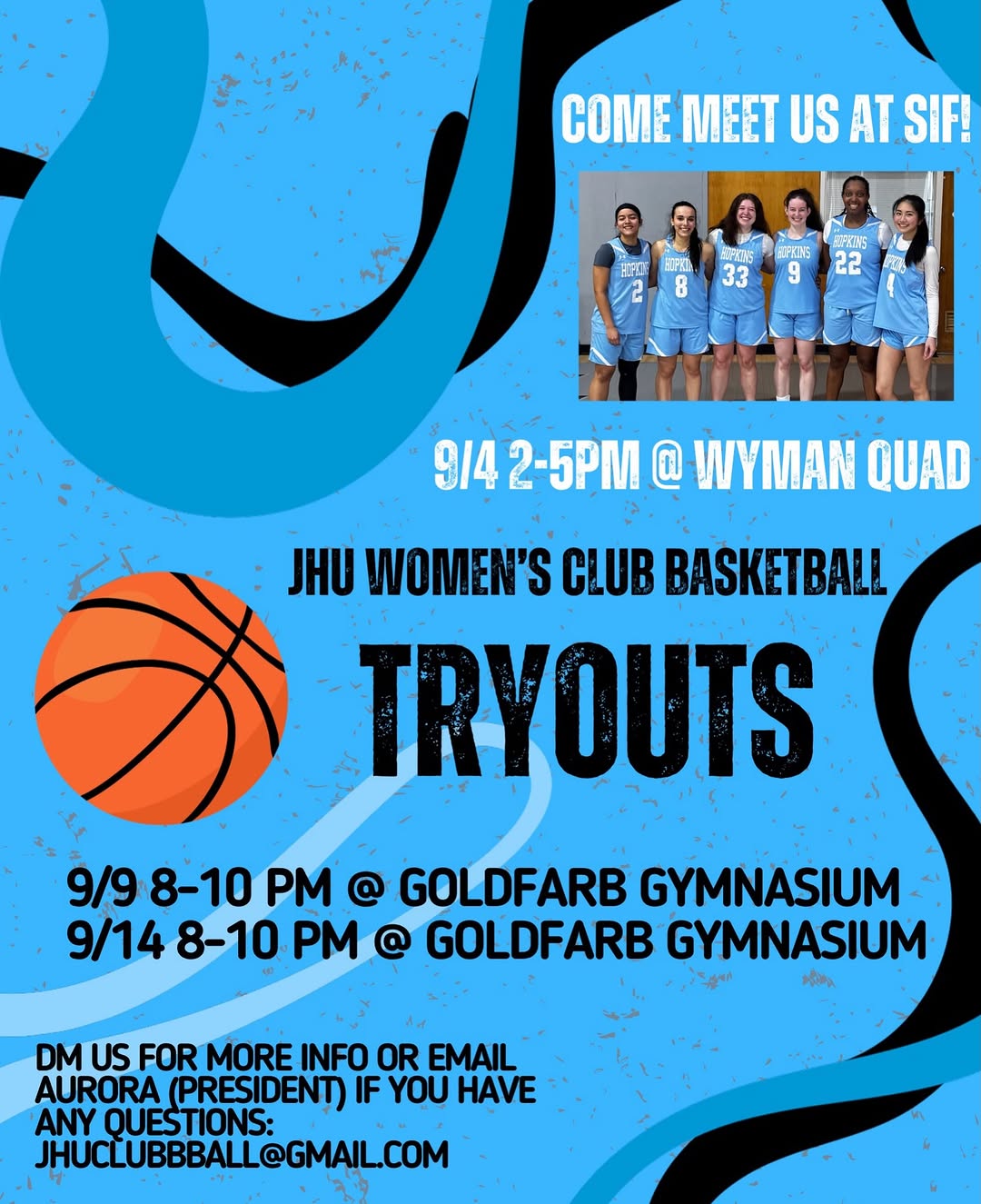 JHU Women's Club Basketball Tryouts Day 2