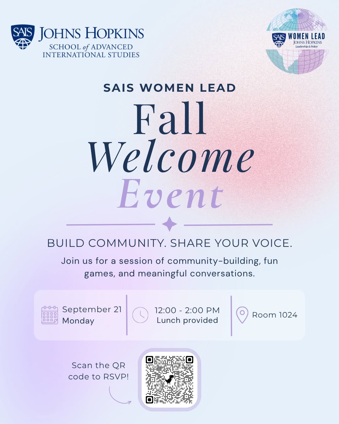 SAIS Women Lead Fall Welcome Event