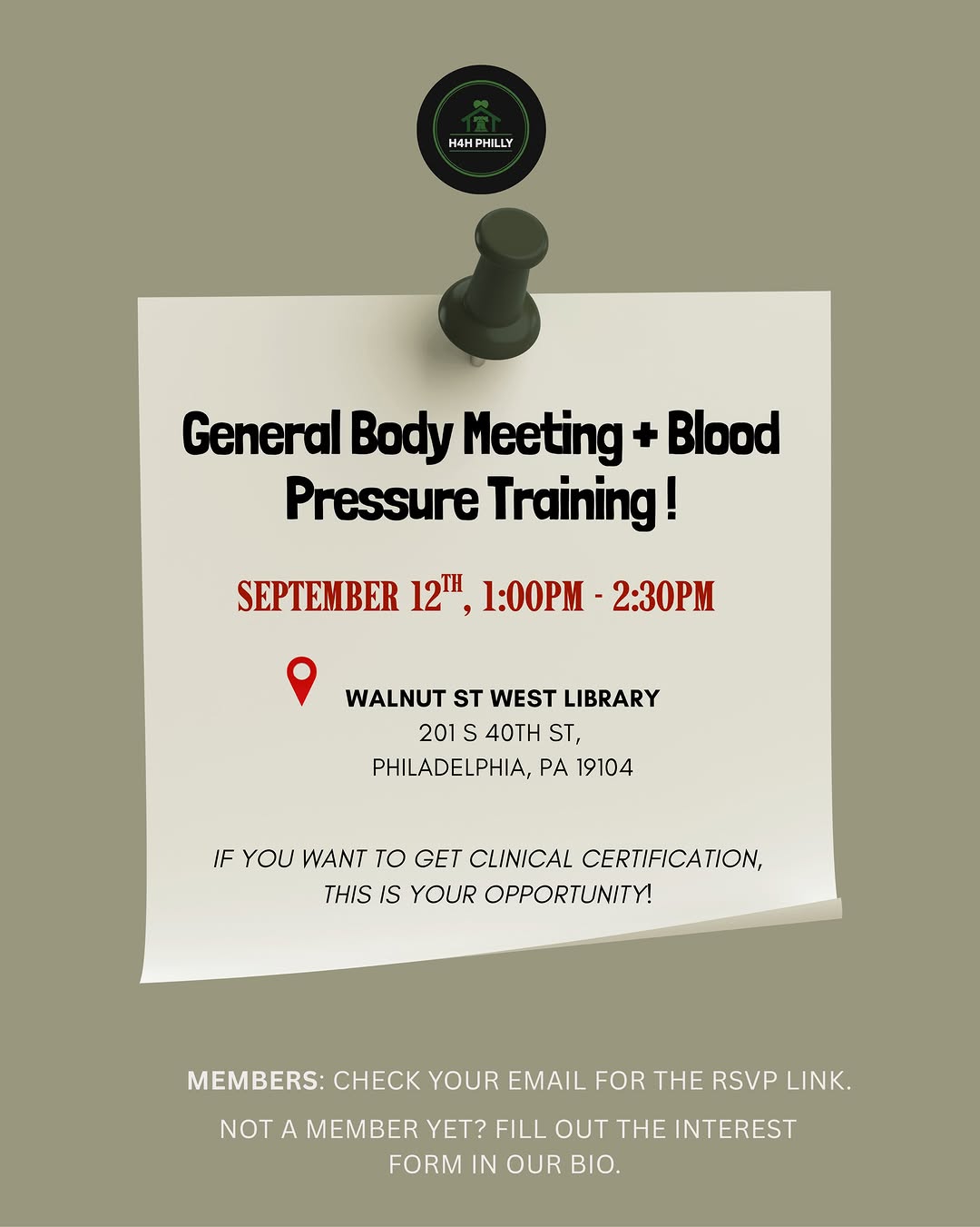 General Body Meeting + Blood Pressure Training