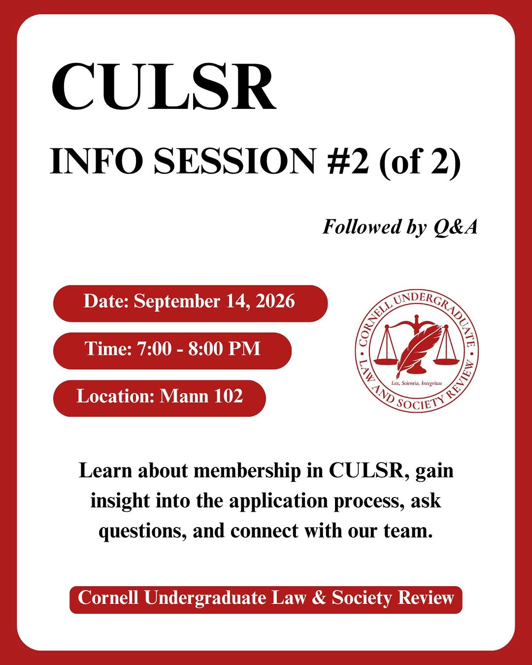 CULSR Info Session #2